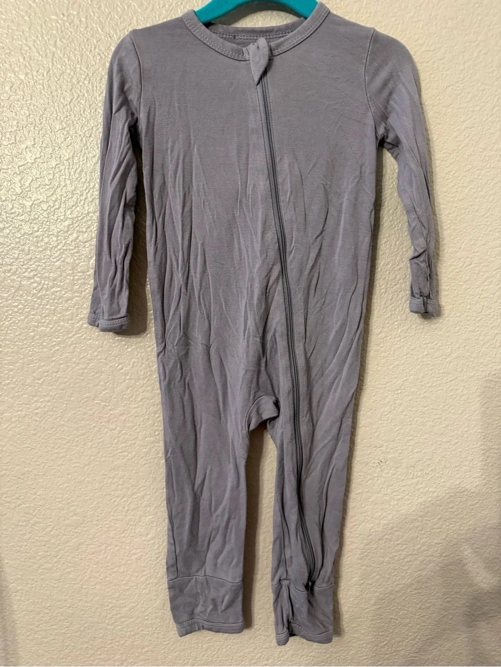 Kyte BABY Gray Long-Sleeve Zipped One-Piece Footie